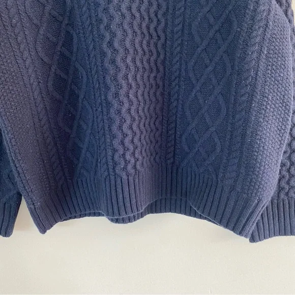Demylee New York Cableknit Navy Blue Sweater 100% Wool - M - Picture 5 of 13